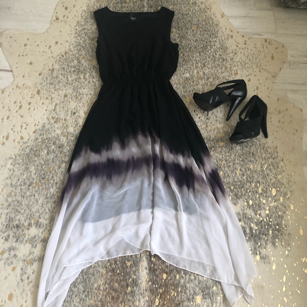 Simply Vera Black Tie-dye Dress